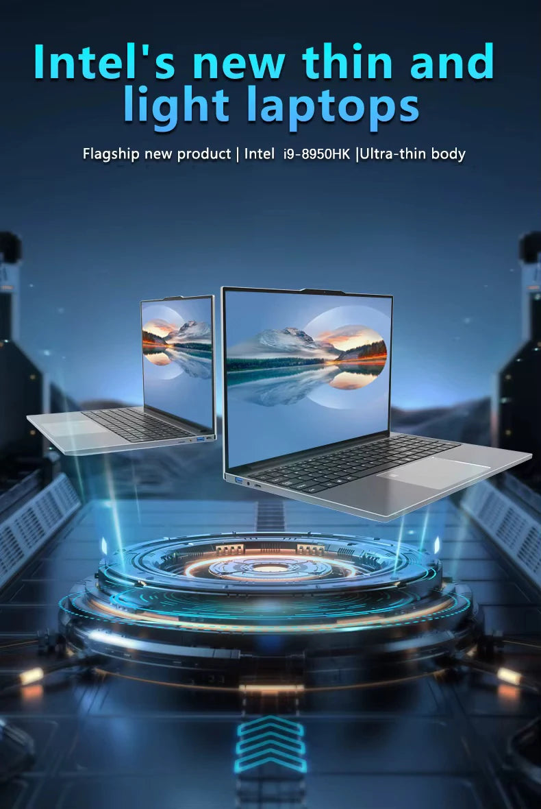 Windows 11 15.6" Ultra Slim Portable Laptop intel Core  i9-9900U 16GB RAM 1TB 2TB SSD Fingerprint Office Gaming Laptop PC