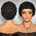 Short Curly Human Hair Wigs For Women Full Machine Made Kinky Curly Wigs Human Hair 150% Density Pixie Cut Wig