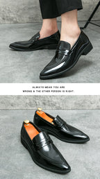 Wedding Leather Shoes For Men Classic Casual Business Shoes Male Green Loafers Social Party Purple Leather Oxford Shoes Man