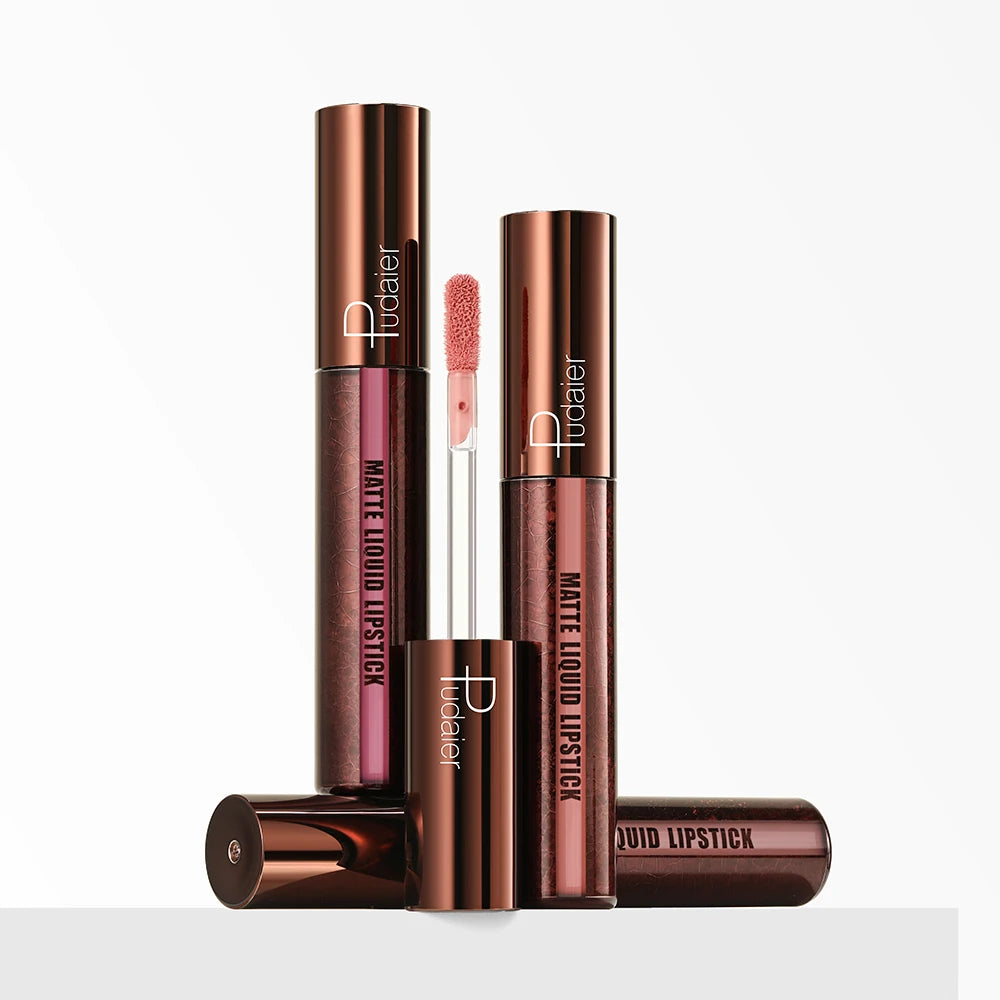 Pudaier Velvet Matte Liquid Lipstick | Waterproof & Transfer-Proof Lip Gloss | Long Lasting Lip Stain (5 Shades) | Kiss Proof, N