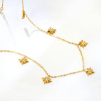 LUXUKISSKIDS Trendy Korean 5 Stars Charms Clavicle Choker Steel Fairy Woman Eight-Pointed Star with Shiny Zirconia Neck Collier