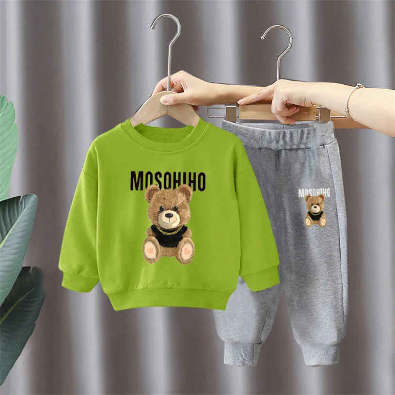 Children's Clothing Boy Sets Spring Autumn Mother Kids Girls Outfits Suits Baby Cute Sports Hoodie Trousers 2pcs Toddler Clothes
