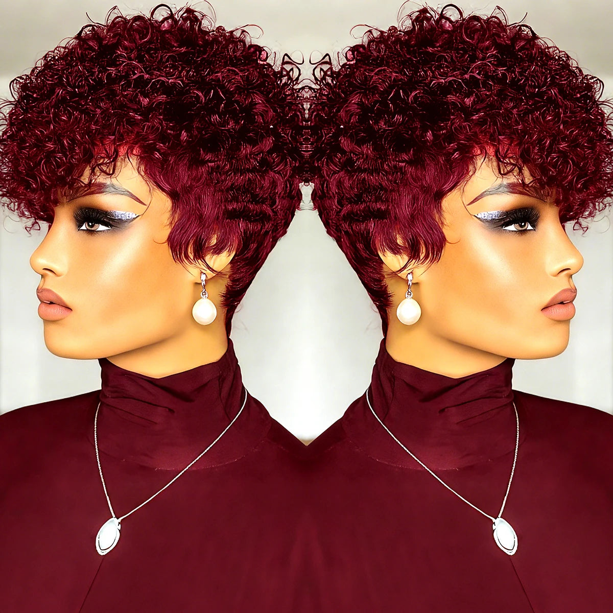 Afro Kinky Curly Wig Human Hair Short Wigs For Woman Human Hair 100% Natural  Brazilian Hair Wigs Full Machine Made