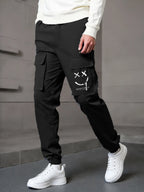 Boys' overalls, casual trousers, multi-pocket joint style, contrast color style, machine washable 7-14 years old, large size, sm