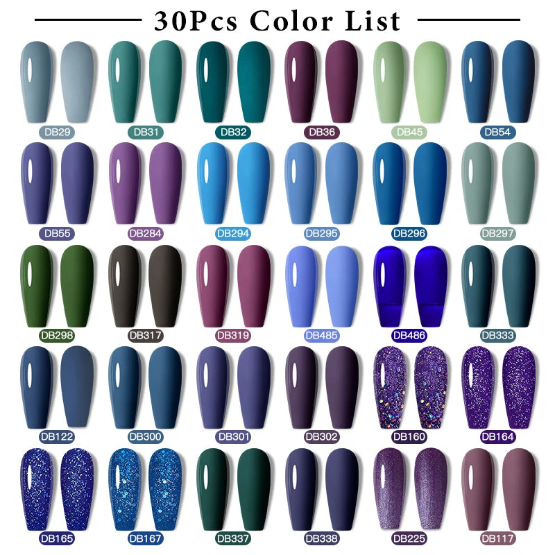 Mtssii 20/40/60Pcs Nail Gel Polish Set Kit Nude Pink Glitter Nail Art UV Gel Manicure Set Vernis Semi Permanent Base Top Coat