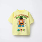 1-7 Age Disney Cartoon T-shirt 2026 Summer New Kids Clothing Short Sleeve Tops Tees Fashion Casual O-neck Pullover Tshirts