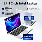NEW Arrival Intel Core i7-8650U Slim Laptop 14.1 Inch Windows 11 Pro 12GB RAM 512GB 1TB SSD Office Study Computer PC Notebook
