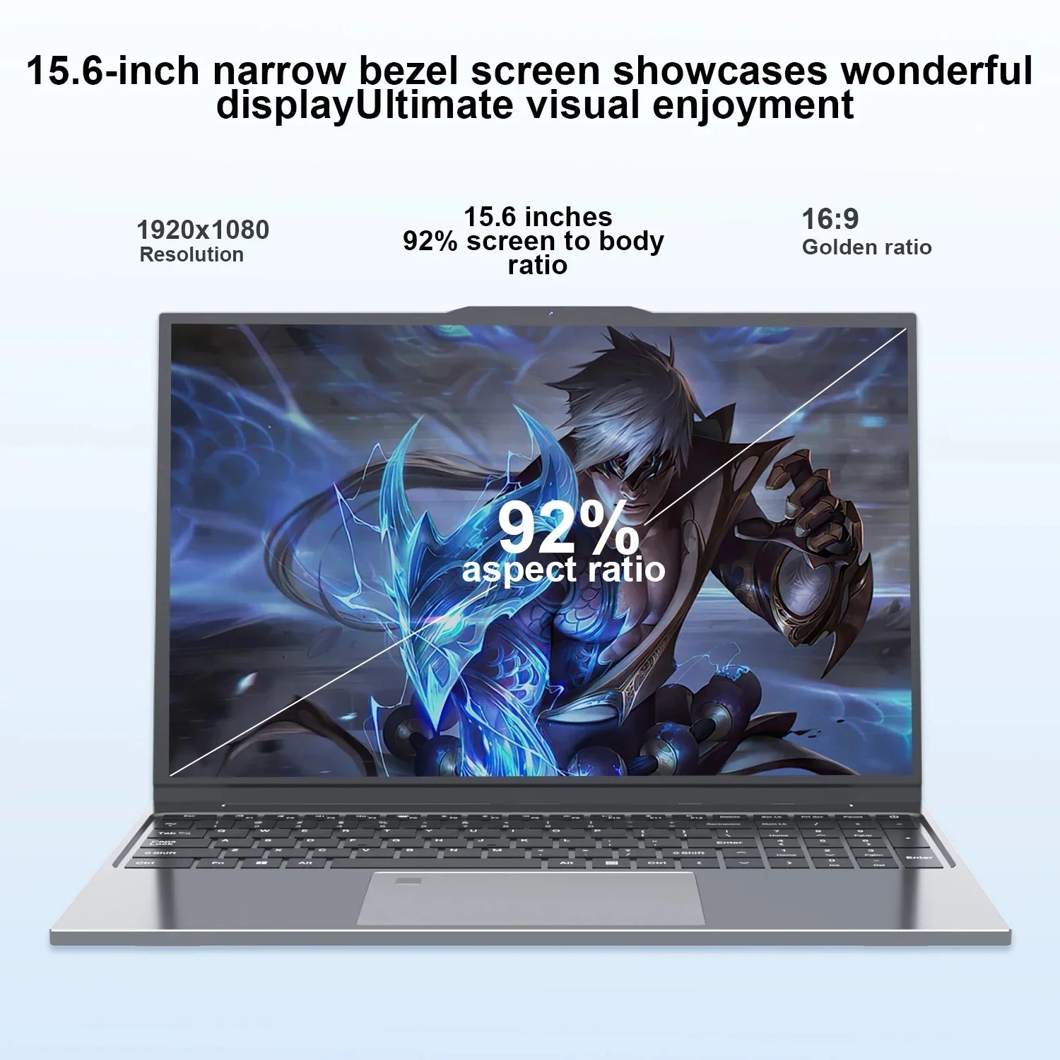 15.6" Laptop Computer PC Windows 11 Intel Core i7 6500U i3 6100U PC Gamer 16GB RAM Fingerprint Unlock Notebook Laptops Backlight