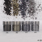 Holographic Glitter set 4 different shines Nail Sequins 10 grams each jar Holographic Cosmetic Festival Chunky Glitters Sequins