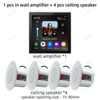 Smart Home Touch Screen 4inch WIFI Android11 bluetooths audio in Wall Amplifier Control Background Music Ceiling Speakers system