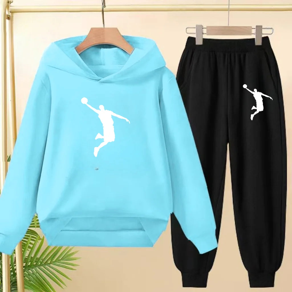 Children's Sportswear,playing Clothes, Hooded Sweatshirts and Long Pants Are Suitable for Boys and Girls Aged3to13.Charming Sets
