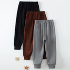 1/3 Piece Set Autumn And Winter Children's Mmulti-color Sports Thick Sweatpants For Boys And Girls With Plush Warm Casual Pants