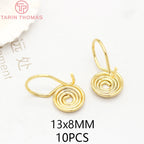 (1941) 20MM 24K Gold Color Plated Carved Earring Hook Jewerly Making Diy Jewelry Findings Accessories