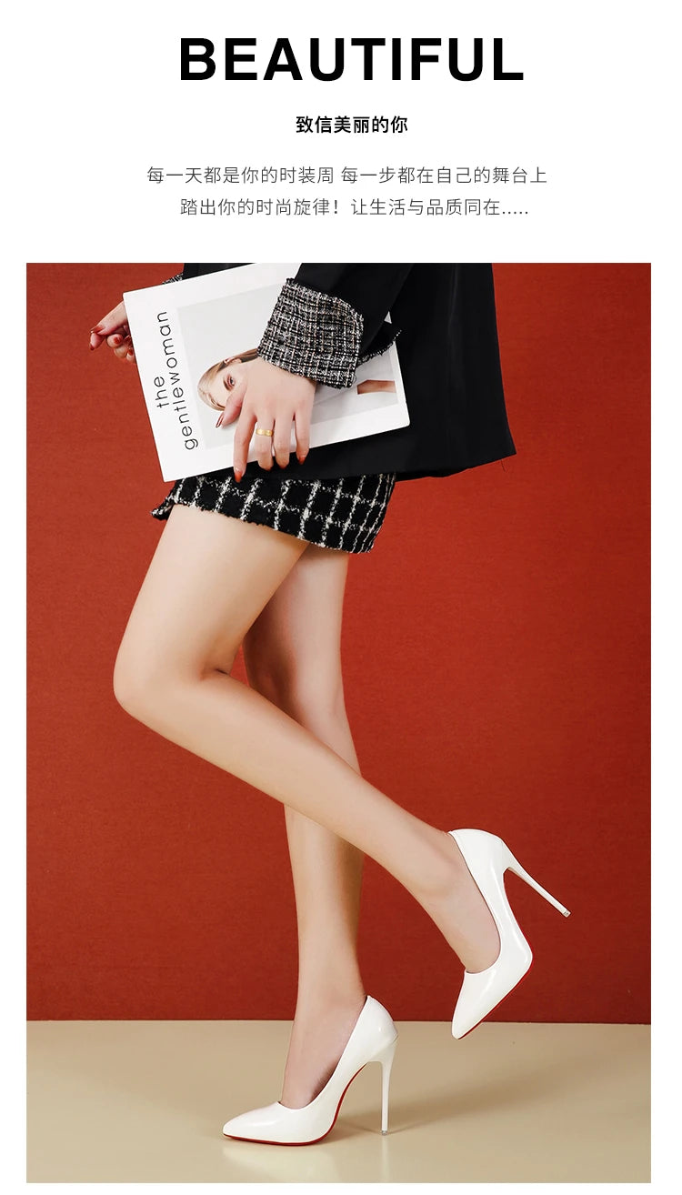2025 Fashion High Heels 35-45 Plus Size Women Shoes 12cm Thin Stiletto Banquet Wedding Shoes Sexy Pointed Toe Ladies Party Shoes