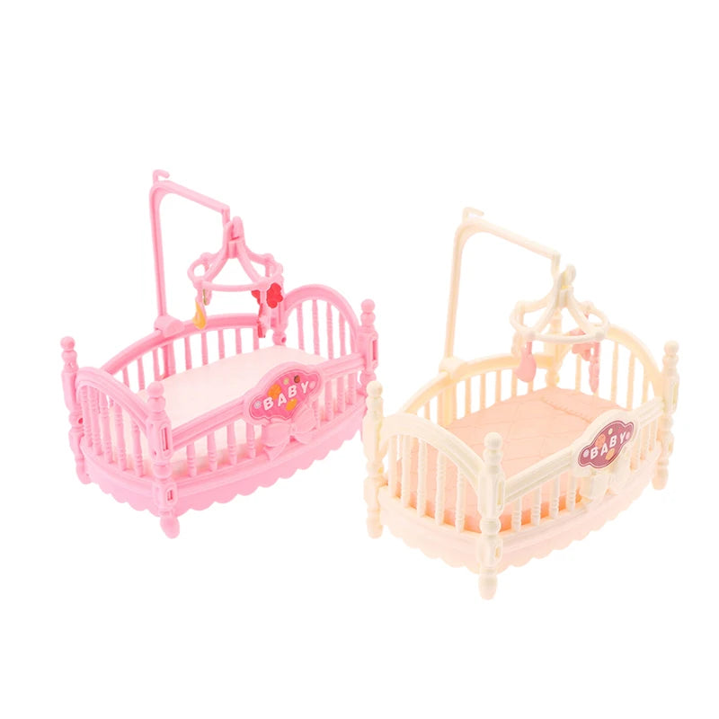 1:12 Dollhouse Miniature Mini Baby Bed Cradle Nursery Room Furniture Decoration Accessories Model Kids Toys Gift