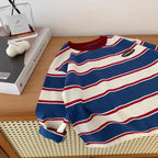 5569-1 Children Long-sleeved T-shirts 2025 Spring Autumn Striped Boy's Sweatershirt Handsome Bottoming Shirts Tops