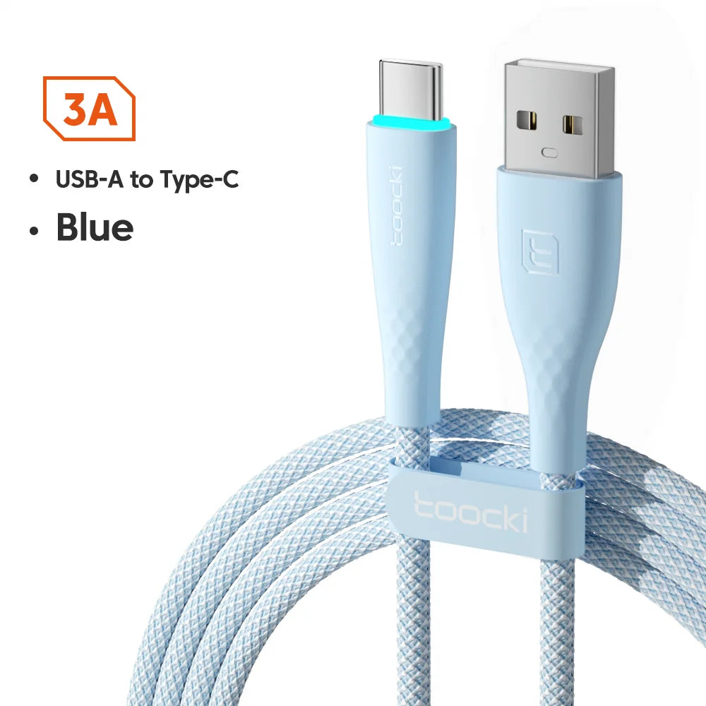 Toocki USB Type C Cable Fast Charging 3A USB C Charger Cord Data Wire For Samsung S21 S20 Xiaomi Redmi Poco Mobile Phone Cable