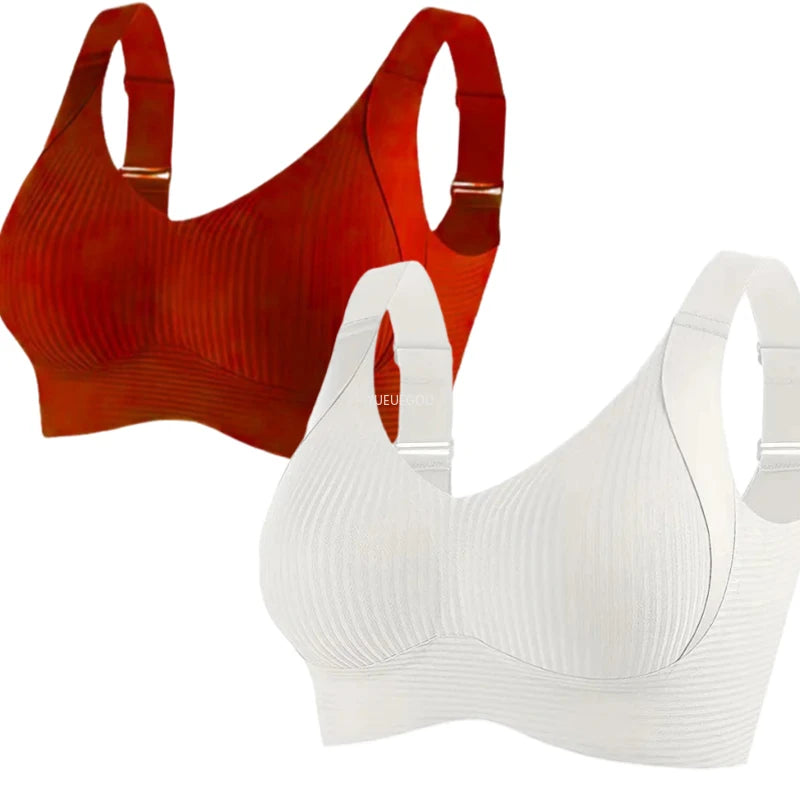 2PCS Large Size Minimizer Bras for Women Lift Support Wire-Free Seamless Comfort Make Large Bust Look Smaller & Anti-Sagging
