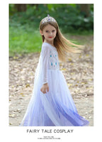 Elsa Dress Kids Girl Formal Princess Long Dress Summer Halloween Party Costumes Children's Frozen 2 Clothes for 3-12 Years Old