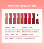 QIBEST 8 Color Watery Lip Gloss Waterproof Long Lasting Mirror Lip Glaze Moisturizing Liquid Lipstick Tint Women Makeup Cosmetic