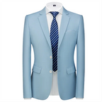 New Men Pure Color Formal Business Social Office Suit Slim Fit Jacket Male Wedding Dance Party Tuxedo Dress Simple Blazers Homme