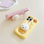 Miffy phone case suitable for iPhone 13-16promax soft silicone shock-absorbing three-dimensional cartoon protective case