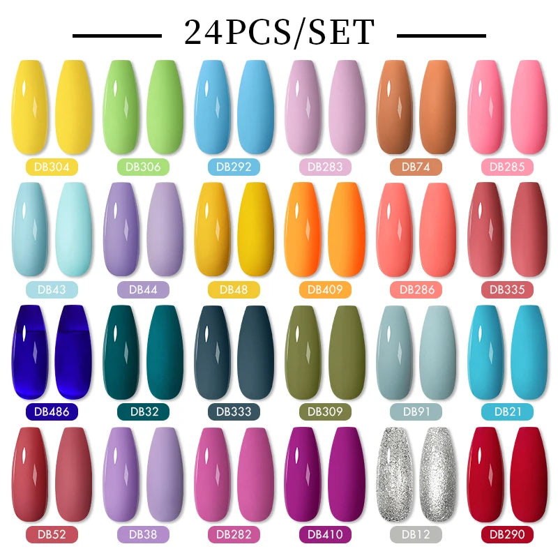 Mtssii 20/40/60Pcs Nail Gel Polish Set Kit Nude Pink Glitter Nail Art UV Gel Manicure Set Vernis Semi Permanent Base Top Coat