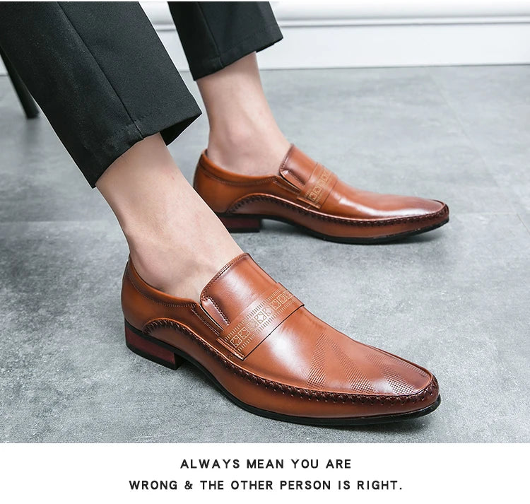 Luxury Dress Shoes Man Classic Leather Shoes Brand Men's Italian Shoes Pointed Toe Business Formal Shoes For Men Oxfords Loafers