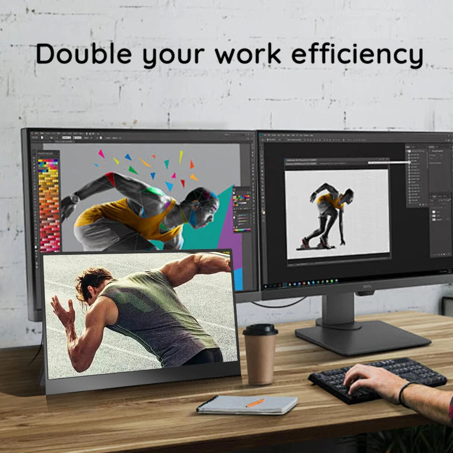 14" Full HD Portable Monitor 100%SRGB 16:10 for Suitable for laptop expansion dual screen solution for Enhanced Productivity