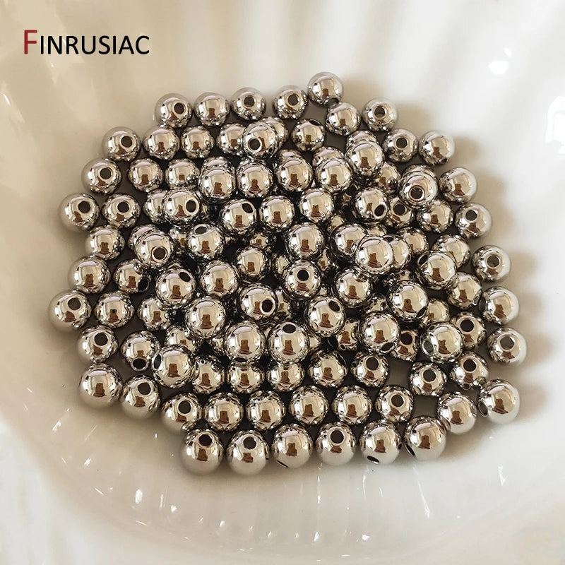 14k/18k real gold plated Round 2/2.5/3/4/5/6mm Spacer Beads For Jewelry making Beads Accessories Findings Wholesale