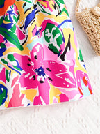 Kids Summer Dress Girls Fashion Cute Casual dress Pink sleeveless graffiti print Girls Summer outdoor vacation casual dress