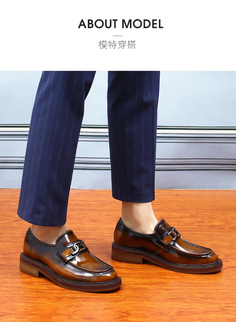 2024 New Shoes For Men Loafers Mens Dress Shoes Leather Shoes Man Male Genuine Leather Social Shoes