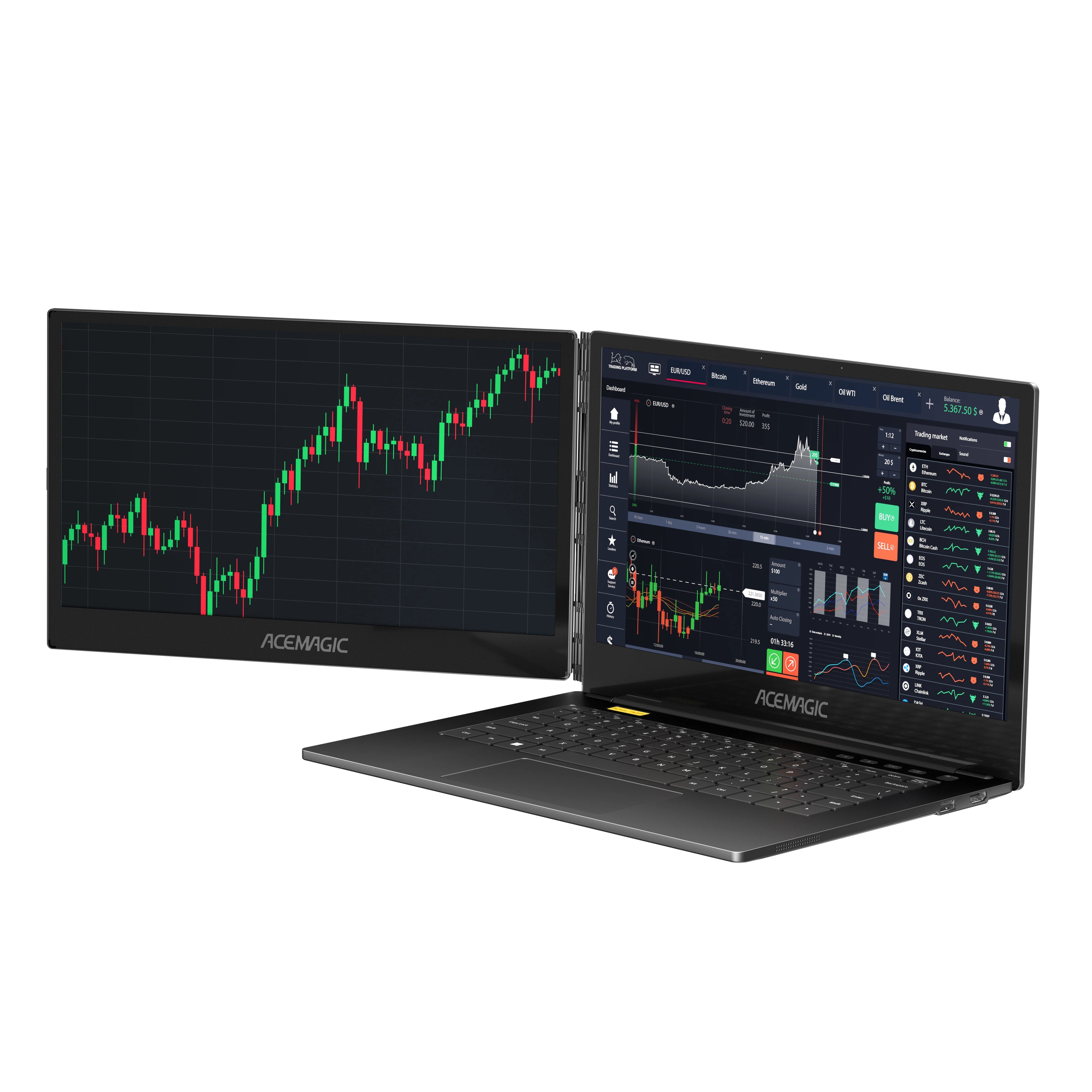 Portable 14inch IPS Dual Screen Laptop Intel Core I7 1255U 1920*1080 Computer 16GB DDR4 1TB SSD WIFI6 BT5.2 windows 11 Notebook