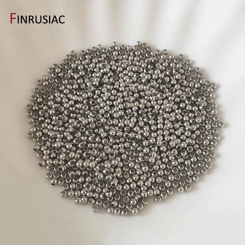 14k/18k real gold plated Round 2/2.5/3/4/5/6mm Spacer Beads For Jewelry making Beads Accessories Findings Wholesale