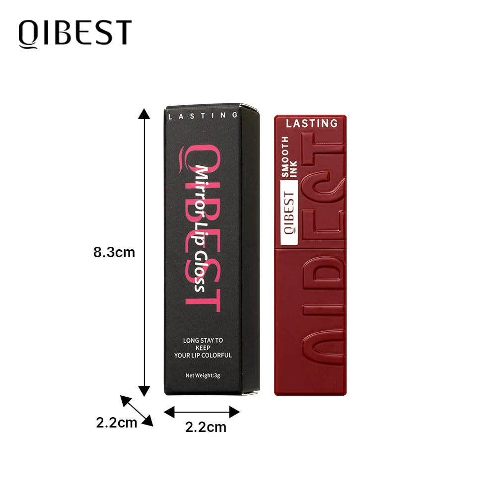 QIBEST 8 Color Watery Lip Gloss Waterproof Long Lasting Mirror Lip Glaze Moisturizing Liquid Lipstick Tint Women Makeup Cosmetic