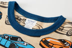 Children's clothes 100% Cotton Pajama Set for boys,  fully printed Cartoon car  Children's sleepwear Set for 1-8 Years