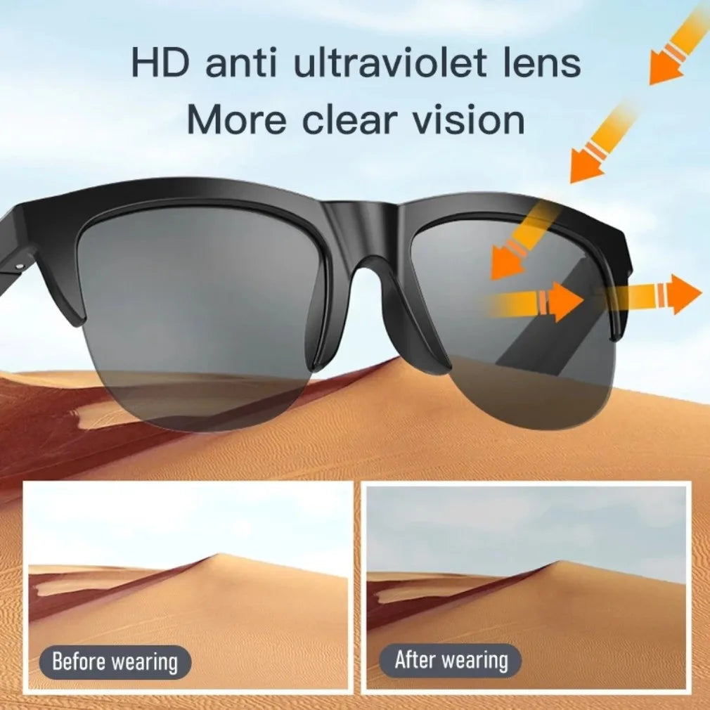 Smart Music Sunglasses Earphone Wireless Bluetooth-compatible 5.3 Headset Outdoor Sports Handsfree Calling Stereo Eyeglasses