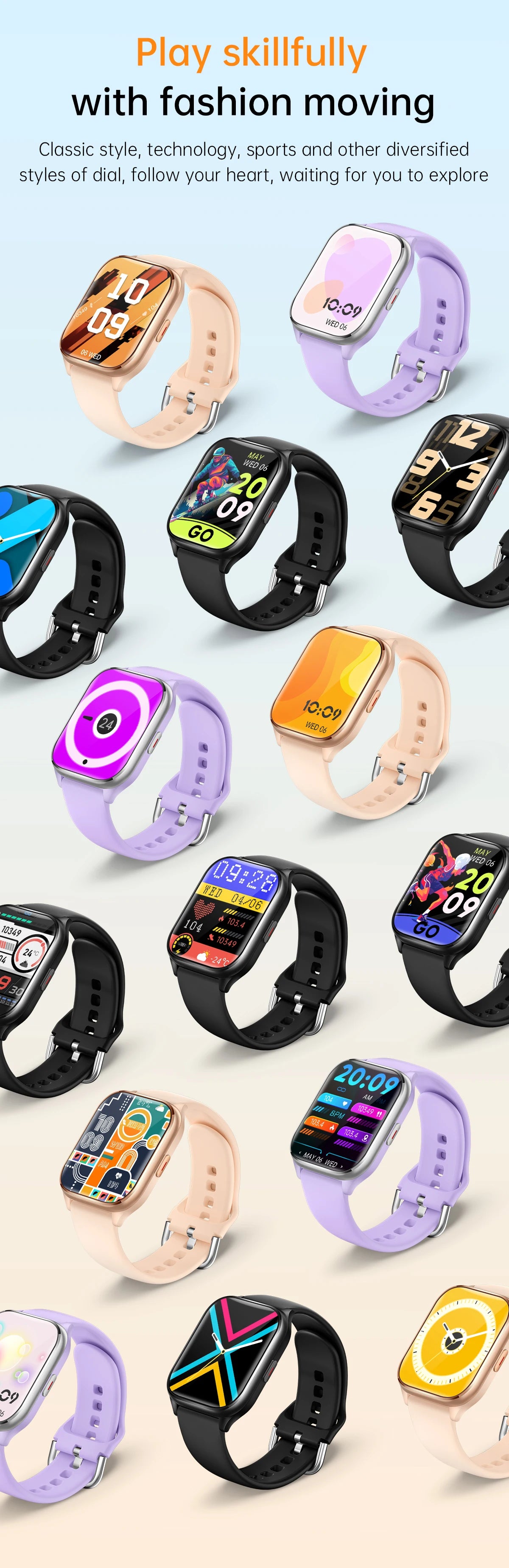 Smart Watch Hebrew Language 1.85inch Full Touch Screen Make/Answer Phone Calls Notification Reminder Smartwatch For Android IOS