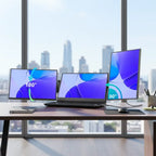 SIBOLAN 16" 2.5k Portable Dual Laptop Monitor 14" Optional 16:10 HDR 2560*1600P UHD Triple Folding Display for Laptop Windows