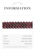 1A Natural Stone Dark Red Garnet Bead Round Loose Spacer 4 6 8 10mm Pick Size For Jewelry Making Diy Necklace Bracelet Accessory