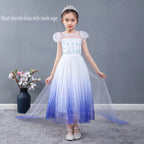 Elsa Dress Kids Girl Formal Princess Long Dress Summer Halloween Party Costumes Children's Frozen 2 Clothes for 3-12 Years Old
