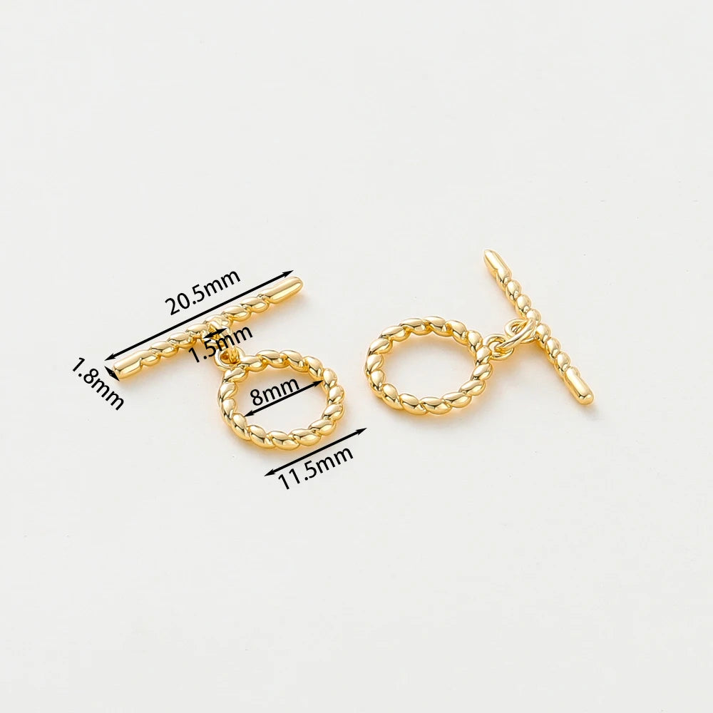 2-6Sets 14K/18K Gold Plated Brass OT Clasp Toggle Clasps Connector for DIY Bracelet Necklace Jewelry Making Findings Accessories