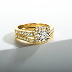 14K Gold Color Ring Set For Women 925 Sterling Silver 1 Carat All Moissanite Engagement Ring