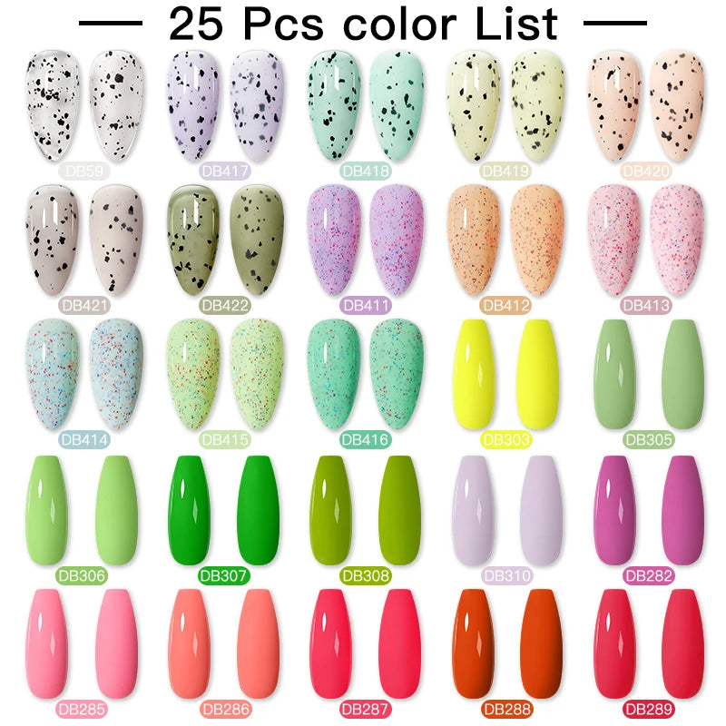 Mtssii 20/40/60Pcs Nail Gel Polish Set Kit Nude Pink Glitter Nail Art UV Gel Manicure Set Vernis Semi Permanent Base Top Coat