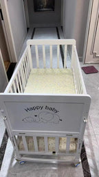 New 3 in 1 White Solid Wood Kids Cribs Adjisuable Wooden Baby Cot Bed With Net for New Born