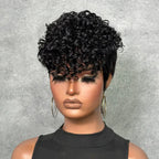 Afro Kinky Curly Wig Human Hair Short Wigs For Woman Human Hair 100% Natural  Brazilian Hair Wigs Full Machine Made