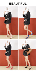 2025 Fashion High Heels 35-45 Plus Size Women Shoes 12cm Thin Stiletto Banquet Wedding Shoes Sexy Pointed Toe Ladies Party Shoes