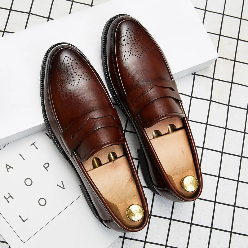 Luxurious Men Dress Shoes  Inner High Loafers Men Shoes Casual Shoe Man Fit Classic Party British Men's Height-increasing Shoes