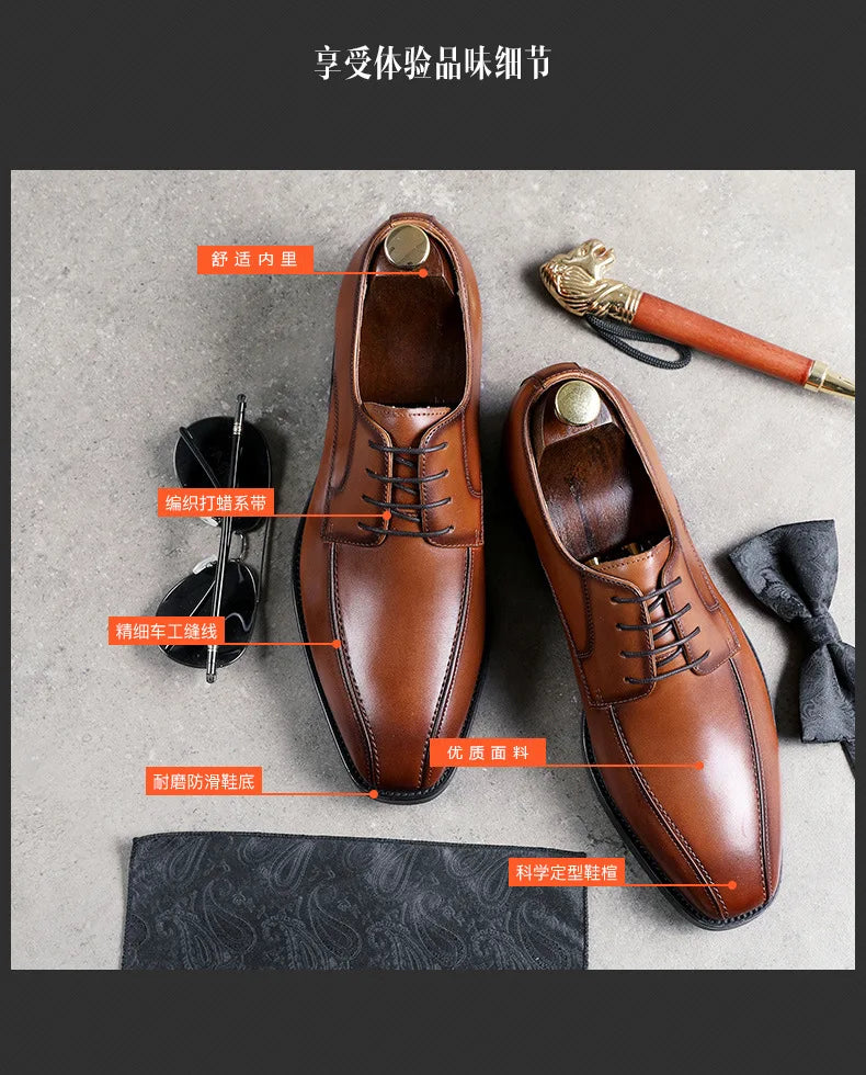 Luxury Designer Italian Style Autumn Polished Elegant Social Shoes Men Business Formal Casual Flat Shoes Men Party Wedding Shoe