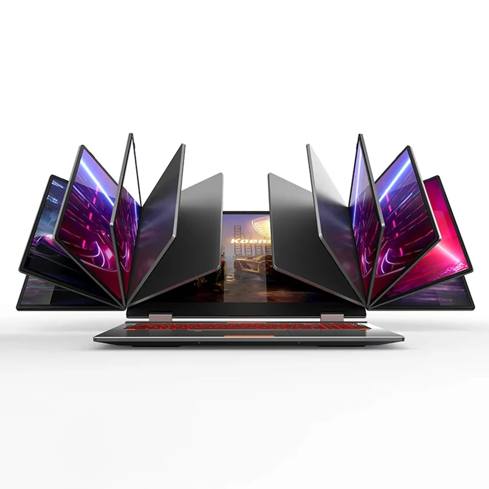 16+2*10.5 Inch Triple Screen Laptop Intel Core I5 12450H 32GB RAM 2TB Notebook Fingerprint/Face Recognition Unlocking Office PC